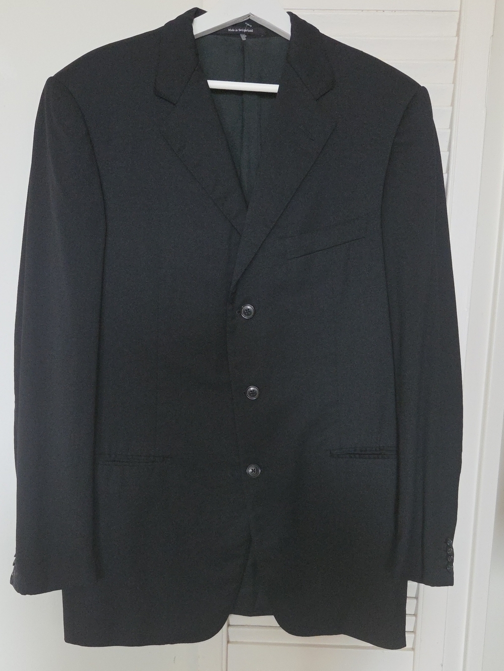 Ermenegildo Zegna Made In Switzerland Men's Black Fine Wool Tailored Blazer